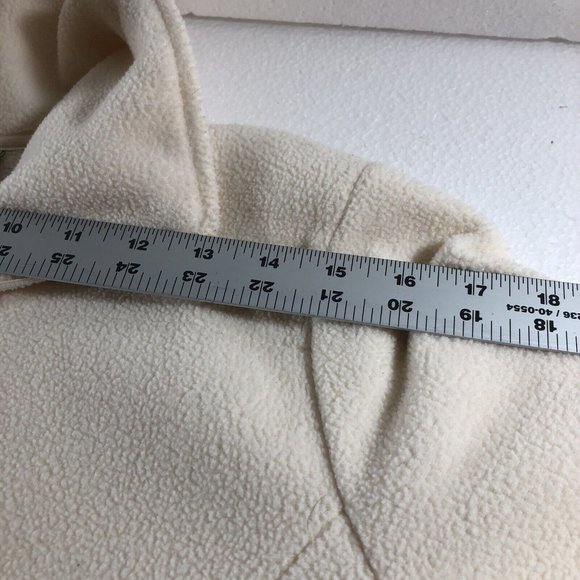 Merona Womens Size L Full Zip Knit Sweater Jacket Fleece Ivory White Coat - Picture 10 of 12